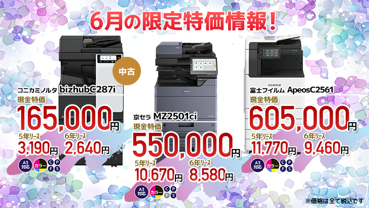 今月の特価情報